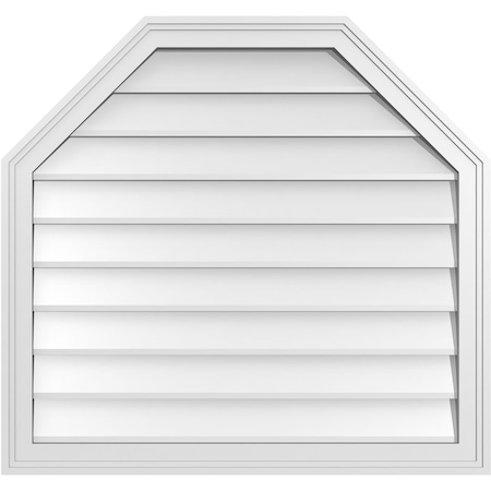 Ekena Millwork Octagonal Top Surface Mount PVC Gable Vent w/ 2"W x 1-1/2"P Brickmould Frame, 32"W x 30"H GVPOT32X3002SN